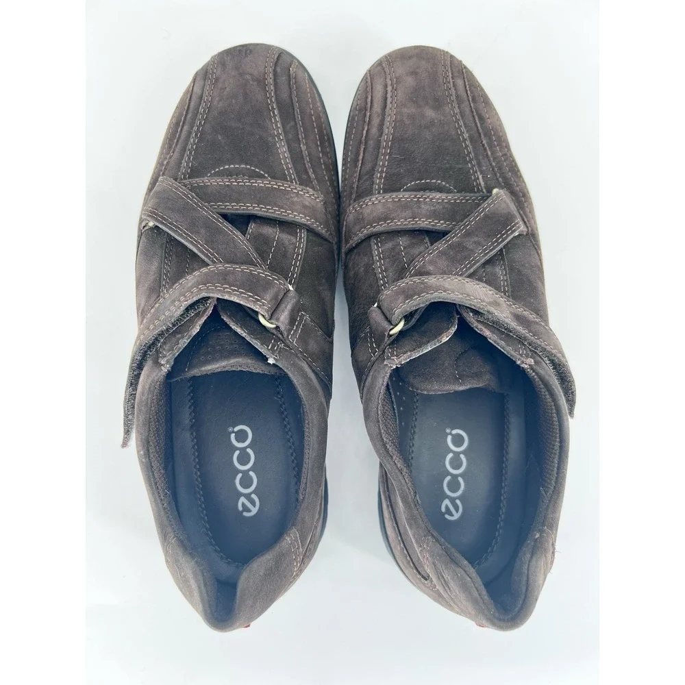 ECCO Shock Point Women's 38 / US 7.5 Brown Suede criss cross Strap Slip On